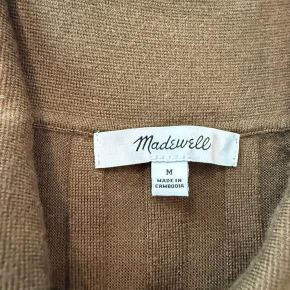 Madewell Olive Button-Down Ribbed Top NWOT Sz M - Picture 4 of 6